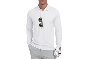 Askdeer Men's Golf Polo Shirts Long Sleeve UPF 50+ Performance Collar Shirts Lightweight Summer Casual Quick Dry Tee