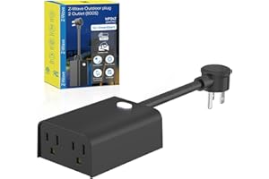 Minoston 800 Series Z-Wave Plug, Outdoor Zwave Smart Plug with 2 Individual Outlets, Waterproof Z-Wave Smart Outlet for Christmas Lights Compatible with SmartThings, Alexa, Zwave Hub Required (MP24Z)