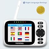 HelloBaby No WiFi Baby Monitor 2 Cameras 3.2in IPS Night Vision PTZ view 9