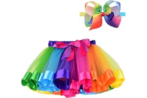 BGFKS LayeredTulle Rainbow Tutu Skirt for Newborn Baby Girls 1st Birthday Photography Outfit Sets.