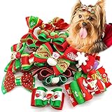 Didog 20pcs Dog Cat Grooming Accessories Hair Bow for Christmas Party