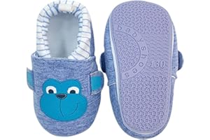 COSANKIM Infant Baby Boys Girls Slipper Soft Sole Non Skid Sneaker Moccasins Toddler First Walker Cirb House Shoes