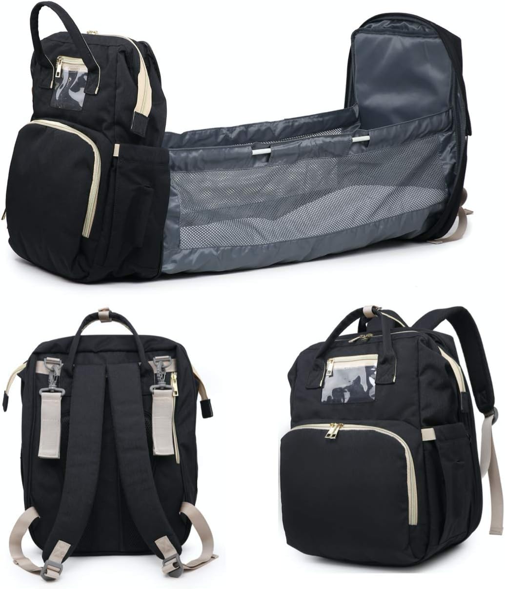 Baby Bag, Diaper Bag Backpack, Travel Bassinet, Large Diaper Bag, | 4 in 1 Diaper Bag, Baby Bag Backpack Changing Station | Mommy Backpack | Waterproof Diaper Bag, Travel Baby Crib