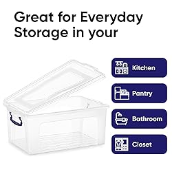 Superio Clear Storage Boxes with Lids, Plastic