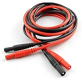 ZYAMY 2pcs Meter Test Lead Extension Male to Female Connector 4mm Banana Plug to Jack Heavy Duty Silicone Wires Multimeter Leads Probes Adapter (1pcs Red + 1pcs Black)