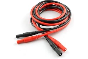 ZYAMY 2pcs Meter Test Lead Extension Male to Female Connector 4mm Banana Plug to Jack Heavy Duty Silicone Wires Multimeter Leads Probes Adapter (1pcs Red + 1pcs Black)