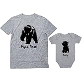 Tstars Dad and Baby Matching Outfit Set - Father's Day Papa Bear Shirt and Infant Bodysuit - Gift from Son Daughter