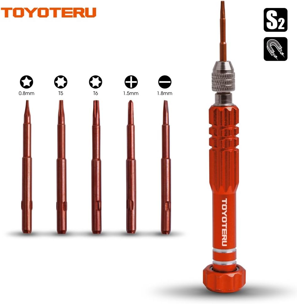 TOYOTERU Torx T5 T6 Phillips Slot Type 0.8mm Pentalobe 5 Point Star Repair Screwdriver Tool kit for xbox Computers / MacBook Pro / Retina Air iPad iPhone 4 5 5S Plus iPod Laptops / Glasses