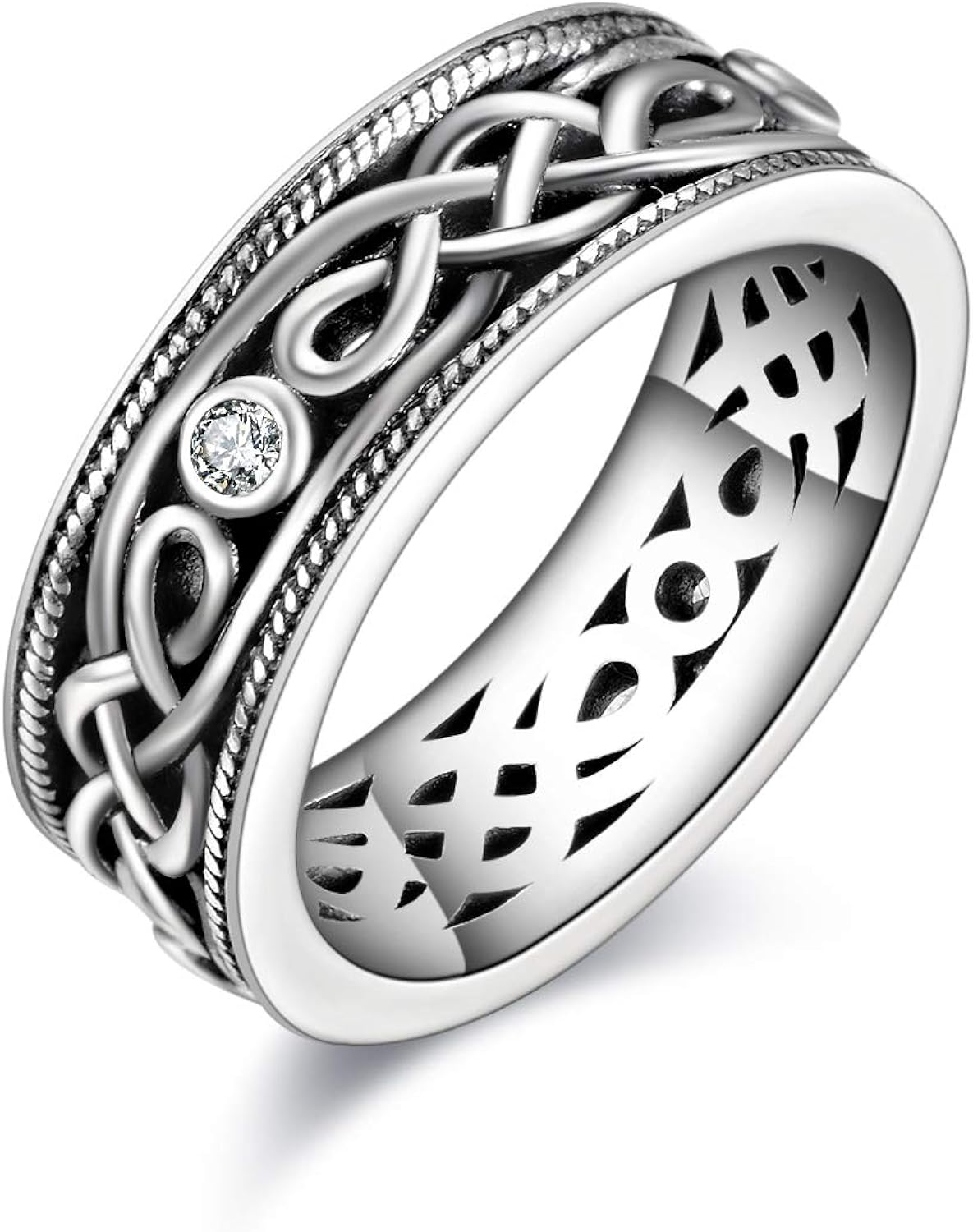 Sterling Silber klassische keltische Knoten Ringe für Frauen Mann ...