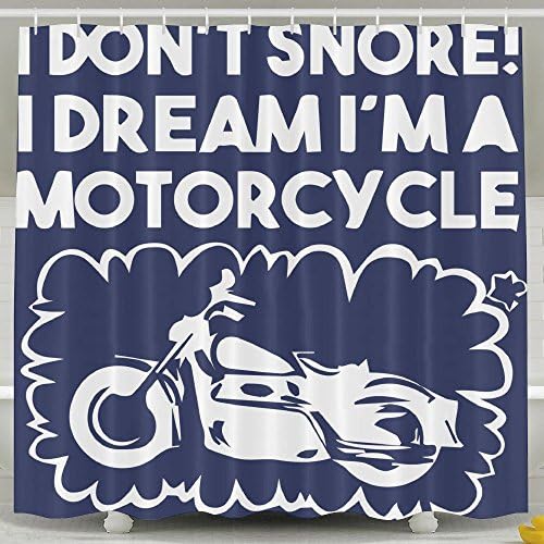 XsWu Don't Snore I Dream I'm A Motorcycle Biker Shower Curtain Bath Curtain With Hooks 60x72