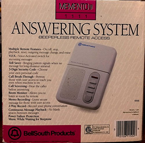 Bell South Memento 1111 Remote Access Answering Machine System