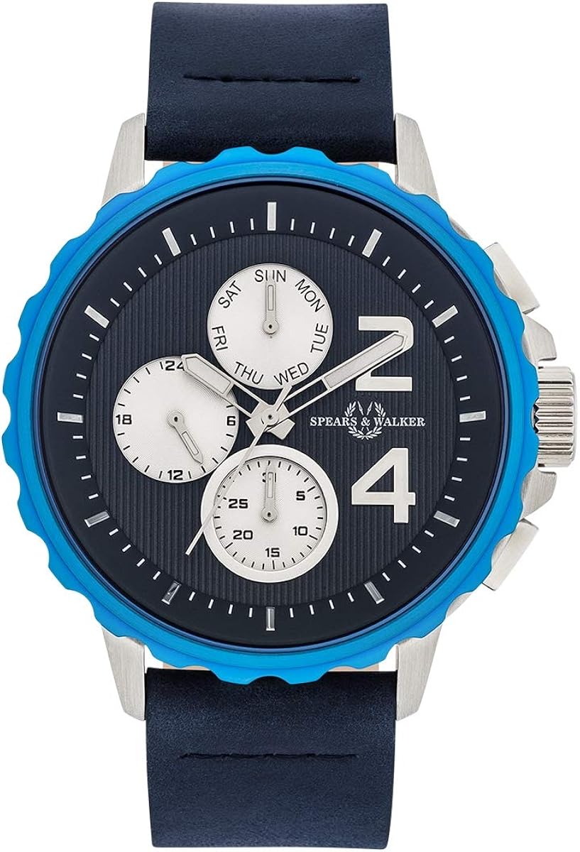 Spears & Walker Men's Analog Japan Quartz Watch with Genuine Leather