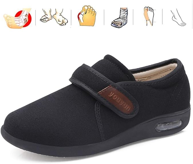 KRILY Extra Breite Diabetiker-Schuhe vergrößerte verstellbare