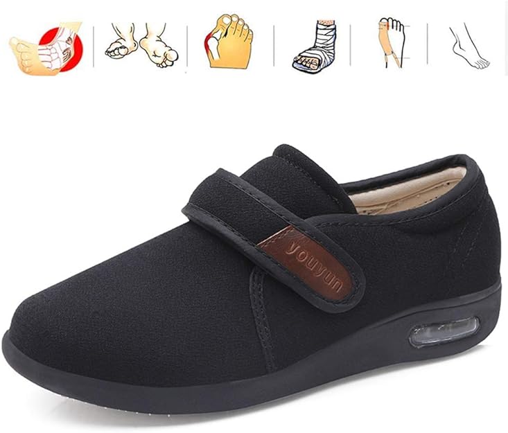 KRILY Extra Breite Diabetiker-Schuhe vergrößerte verstellbare ...