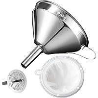 Kitchen Funnel for Filling Bottles, Kitchen Gadgets Cooking Oil Funnel with Strainer and 200 Mesh Filter, Tea Grease Juice Fo