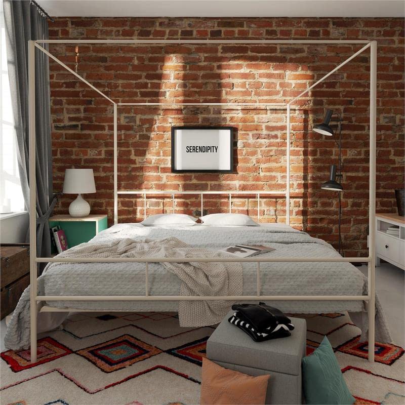 Novogratz Marion Canopy Bed, White, King Pricepulse