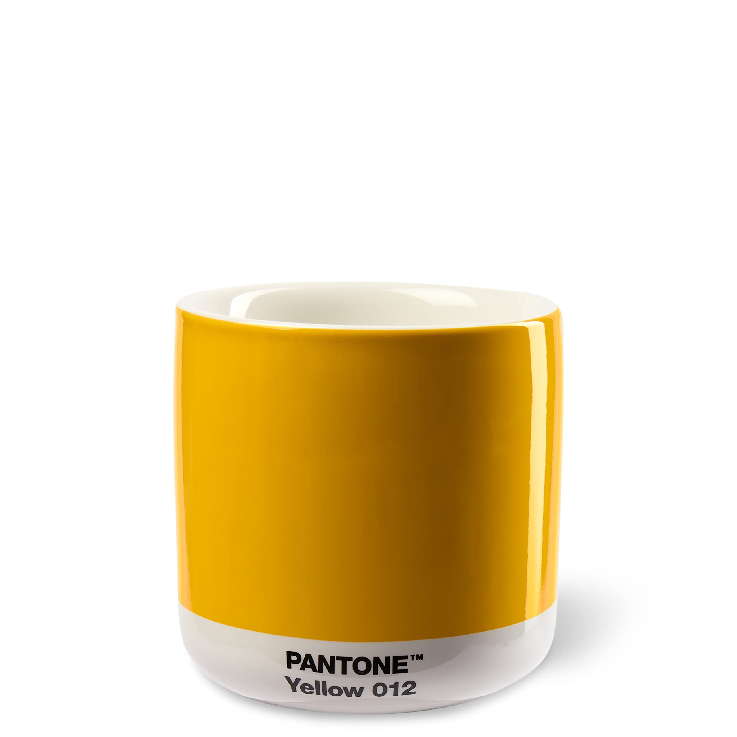 Copenhagen design Pantone Latte Cup - Double Wall Thermo - Cappuccino Handleless Mug - 7.44oz/220ml, Yellow 012