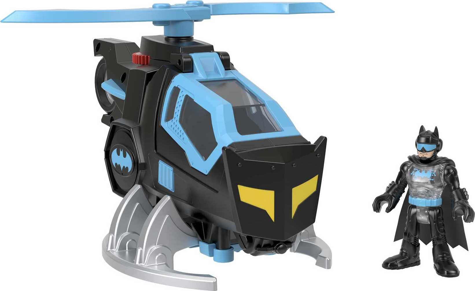 Fisher-Price GYC72​ Imaginext DC Super Friends Batcopter, Batman toy helicopter vehicle with figure for kids ages 3 to 8 years old, Multicolor, 17.05 cm*18.0 cm*8.16 cm