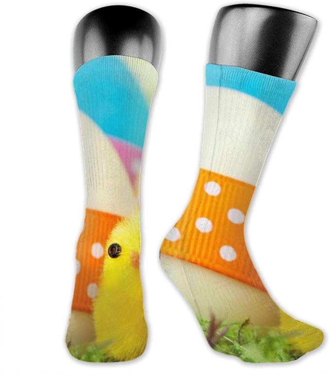 Lovely Easter Eggs Printed Crew Socks Colorful UnisexAdult Socks