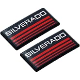 Aimoll 2pcs Cab Emblem Badge Side Roof Pillar Decal Plate for Chevy Silverado 88-98 90 91 Suburban Tahoe (Red line)