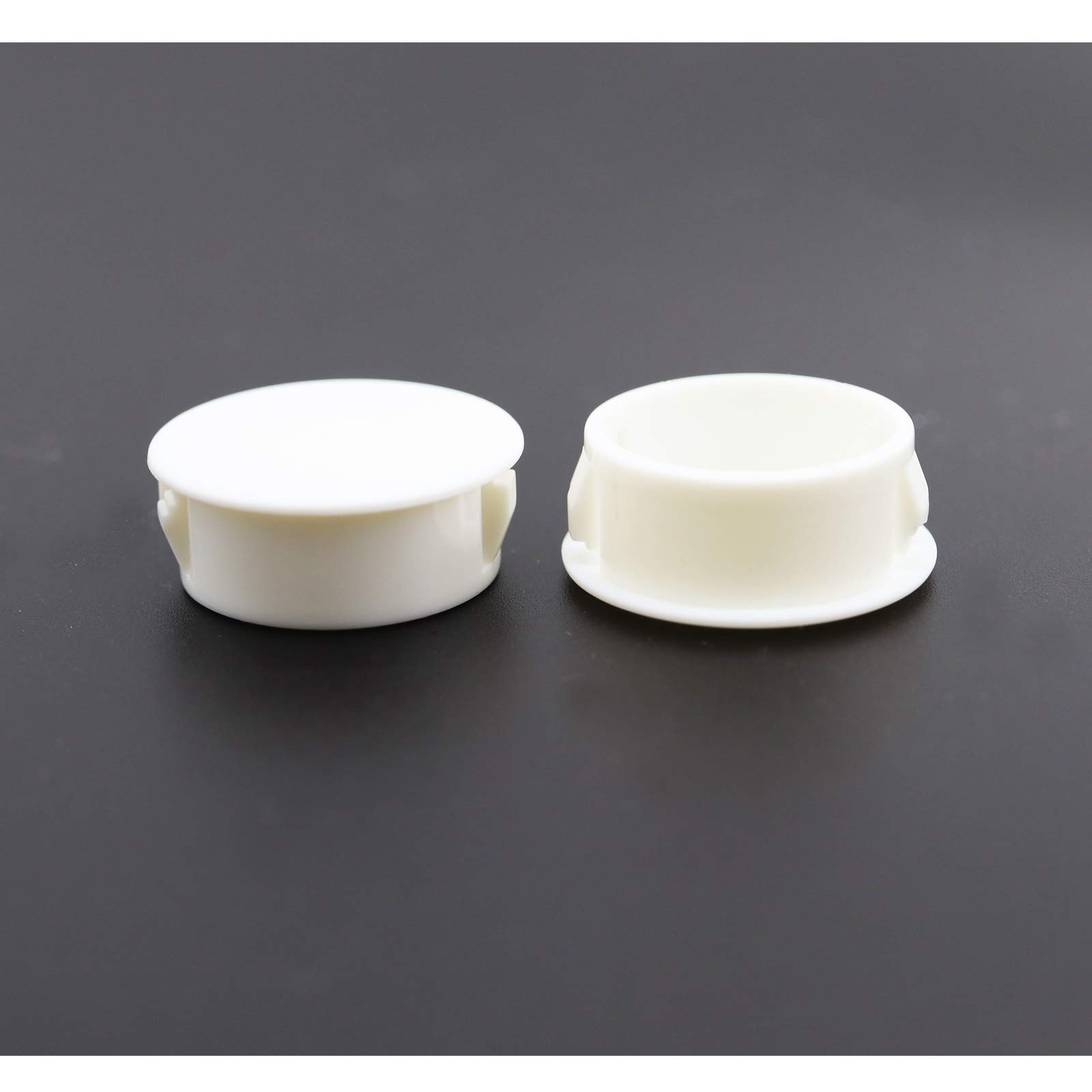 VictorsHome Hole Plugs Plastic 25mm (1") Fit for 24.5-25mm Diameter Locking Hole Tube, Flush Type Panel Insert End Caps Fastener Cover for Kitchen Cabinet Furniture White 25pcs