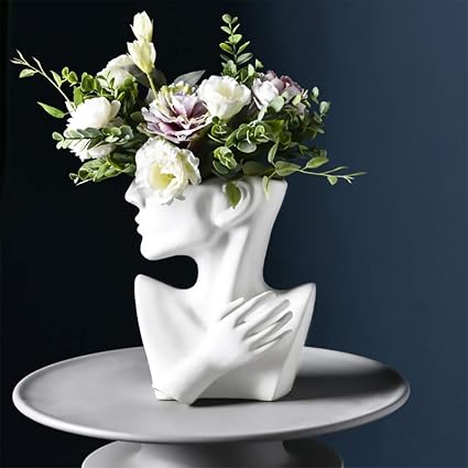 Kopf-Vase Aus Harz – Niedlicher Blumentopf Für Sukkulenten & Deko In Weiß