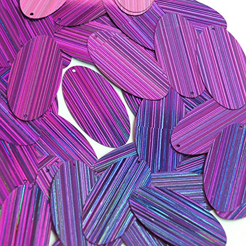 Sequin Oval Purple City Lights Reflective Metallic 1.5 inch Couture Loose Pailletttes. Made in USA.