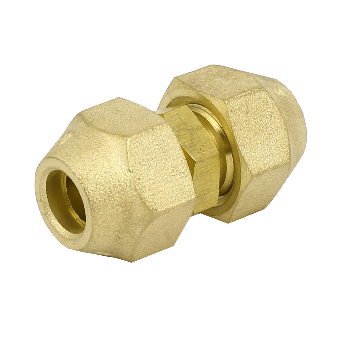 sourcingmap 3/8BSP Double Brass Flare Nut Air Conditioner Part Fitting for 3/8-inch Dia Pipe