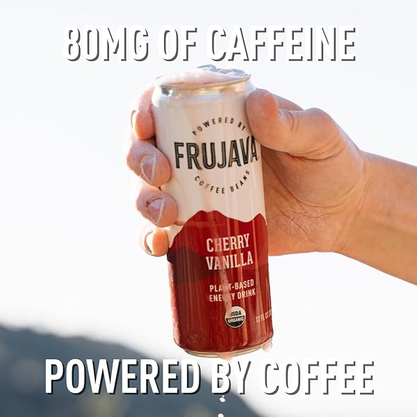 FRUJAVA ORGANIC ENERGY DRINK, TRAILBLAZIN’ CHERRY LIME, 80MG NATURAL CAFFEINE, 3G PREBIOTIC FIBER, 12OZ CAN, POWERED BY COFFEE FRUIT, ORGANIC, LOW CALORIE, OUTDOOR ADVENTURE FUEL (PACK OF 12)