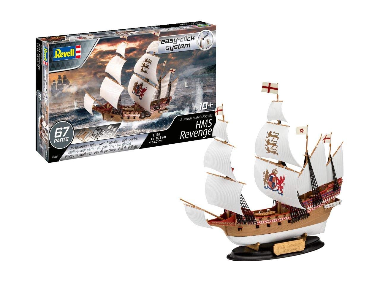Revell 05661 1:350 HMS Revenge (Easy-Click) Plastic Model Kit, Various, 1/350