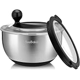 Svebake Stainless Steel Salad Spinner with Storage Lid, 5.3 Qt, BPA-Free | Quick Dry 4-in-1 Multi-Functional Vegetable Fruit Washer, Drain, Stop Button, Non-Slip Lettuce Veggie Spinner, Easy Clean