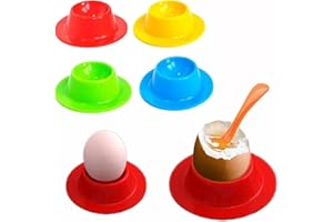 OFKPO 4 Pcs Colorful Cute Round Egg Cups Silicone Egg Cups Holders (Random Color)