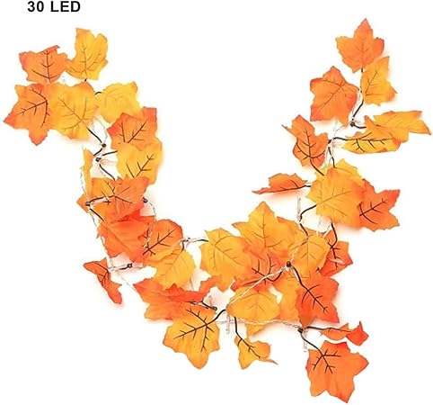 Kylewo 3m Foglie Di Autunno Stringa Di Luce Ghirlanda Autunnale Con 30 Luci Decorazione Autunnale Ghirlanda Di Foglie D Autunno Foglie Di Acero Fata Luci Per L Autunno Amazon It Casa E Cucina