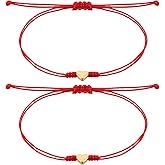 ADLABLD Red String Bracelet for Women, Matching Bracelets for Couples Mommy and Me, Father and Daughter Heart Jewelry for Protection as Christmas Gifts, Couple Best Friend Jewelry Bracelet