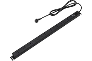 Amazon Basics Surge Protector Power Strip, 9 Outlet, Heavy Duty, Metal, 600 Joules, 6ft Extension Cord, Mountable, Rectangle, Black