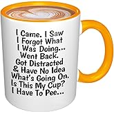 Funny Mug for Senior Citizens I Came I Saw I Forgot What I Was Doing Coffee Mug - Funny Gifts for Old People Elderly Mom Dad Grandma Grandpa For Mothers Day Fathers Day Birthday Gift 11oz ORANGE