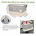 GreenForest Toy Basket Cotton Blend Linen Folding Storage Bin With Totes Drawstring Dust Cover Clothes Basket Gift Closet Drawer Handle Folding Basket (18.2x12.4x10.8 inches)