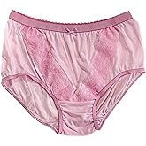 poppip 5 pcs. Hip 38-42" Unisex Adult Thai Vintage Cotton Panties with Lace – Soft, Breathable, High-Waist Briefs – 5-Pack Assorted Pastel Colors