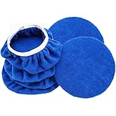 LannuMet 6 PCS 9-10 Inch Car Buffing Pads, Soft Microfiber Polishing Bonnet Buffing Pad Cover for Car Detailing, Waxing and Polishing