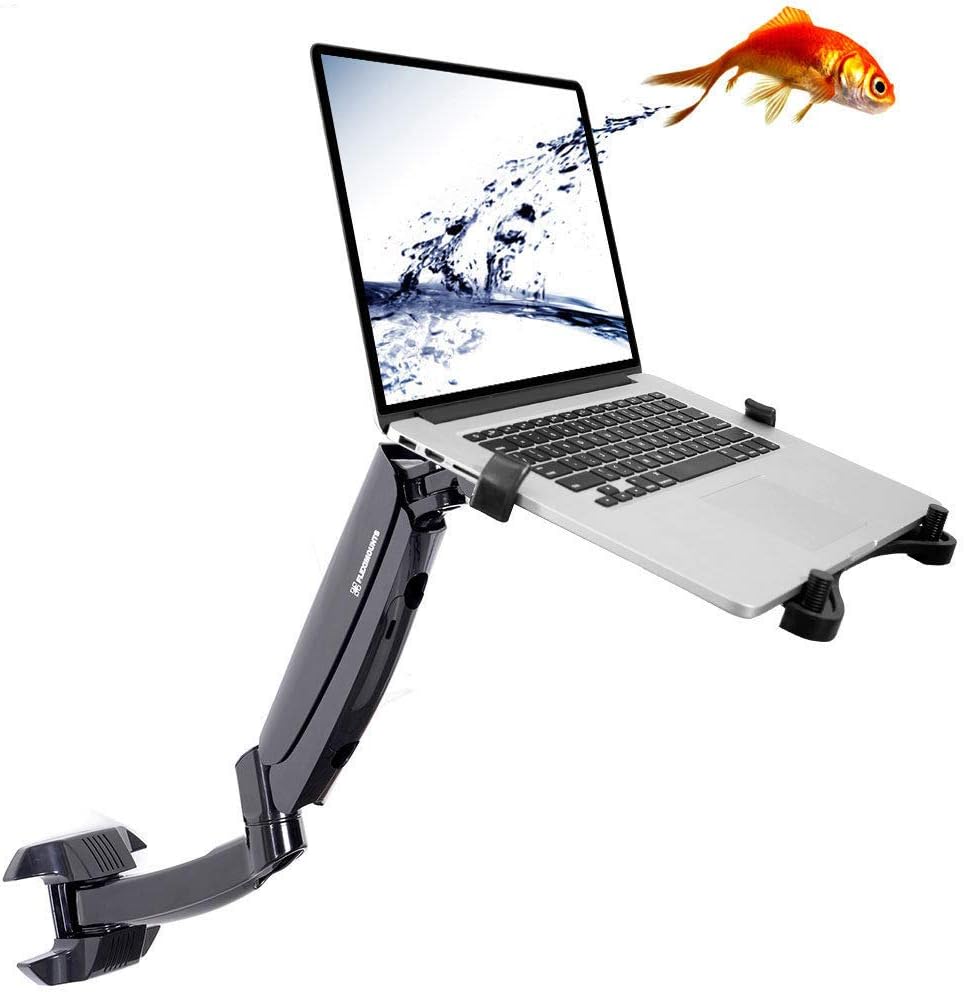 Fleximounts M10 Laptop Wall Mount 2 in 1 LCD arm for 10.1-17.3 inch Laptop, Notebook Tray Included or 10-27 inch Computer LCDs for Dental Clinic