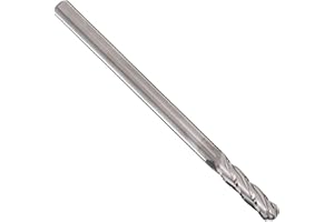 YG-1 - 53901 E5062 Carbide Ball Nose End Mill, Extra Long Reach, Uncoated (Bright) Finish, 30 Deg Helix, 4 Flutes, 6" Overall Length, 0.25" Cutting Diameter, 0.25" Shank Diameter