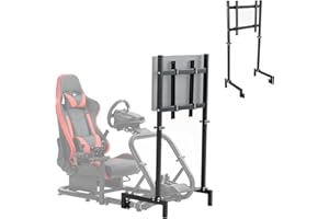 Supllueer Racing Simulator Display Bracket Monitor Stand Suitable for Large Round Tube Sim Racing Cockpit Stand, Support 24-60 Inch TV, No Screen Monitor Racing Stand Seat