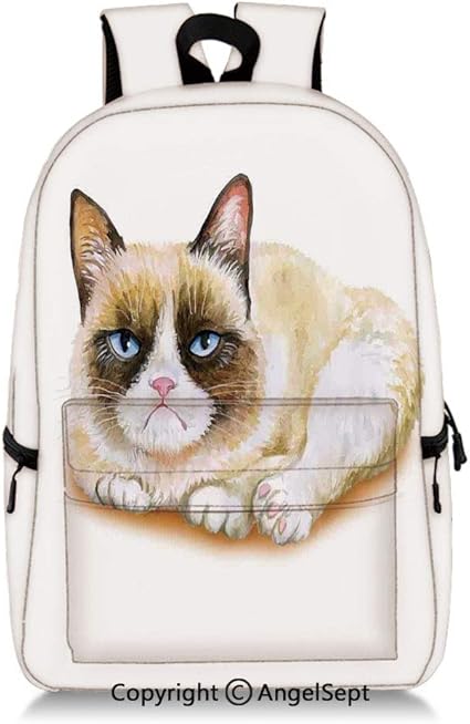 Amazon 軽量バックパック フェザーで遊んでいるかわいい猫 手描き イラスト アート スクールバッグ 子供 女の子 男の子 旅行 カレッジ スクールバッグ アプリコット クリーム ホワイト 18 5 Angelsept ノートパソコンアクセサリ 通販