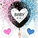 Sweet Baby Co. Jumbo 36 Inch Baby Gender Reveal Balloon | Big Black Balloons with Pink and Blue Heart Shape Confetti Packs for Boy or Girl | Baby Shower Gender Reveal Party Supplies Decoration Kit primary