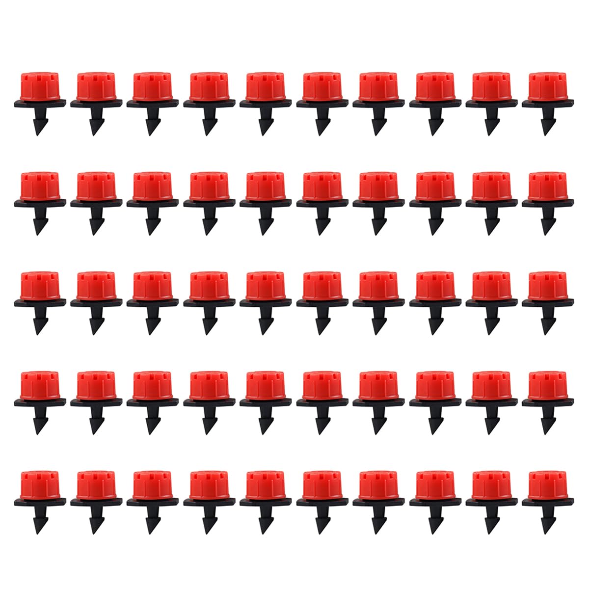 50Pcs ZONADAH Irrigation Drippers Sprinklers 1/4 inches Irrigation Hose Accessories 360 Degree Adjustable Emitters Drip Watering System for Garden Patio Lawn Flower