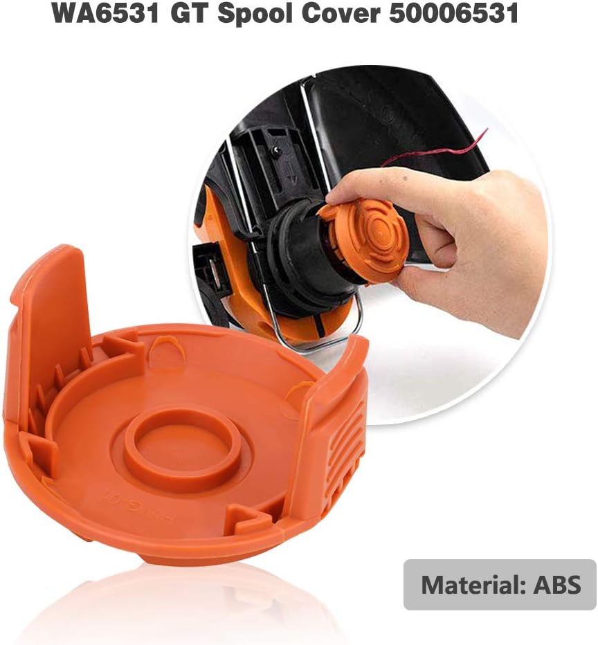SKD RV Tech Line String Trimmer Replacement Spool for Worx Trimmer WA0010 WG163 WG154 WG160 WG155 WG151.5 WG151 (12 String Trimmer Line+3 Spool Cap): Garden & Outdoor