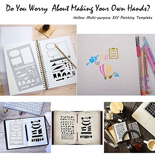 image for Bestgle DIY Drawing Template Journal Stencil Set Planner Stencils for 