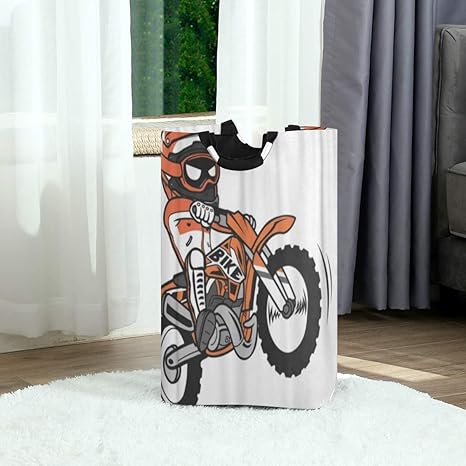 Amazon Wotaka ランドリーバスケット バイクモトクロスしぶきバイカーバイクライダーダート漫画バイク ランドリーバッグ 洗濯かご おりたたみ 洗濯カゴ おしゃれ 収納ボックス おもちゃ収納 ランドリー収納 オンライン通販