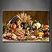 Food Wall Art Fruit Canvas Dining Room Brown Picture Kitchen Wall Decor Various Fruit Bread in Basket On The Table Picture Print On Canvas Food for Living Room Office Home Decor