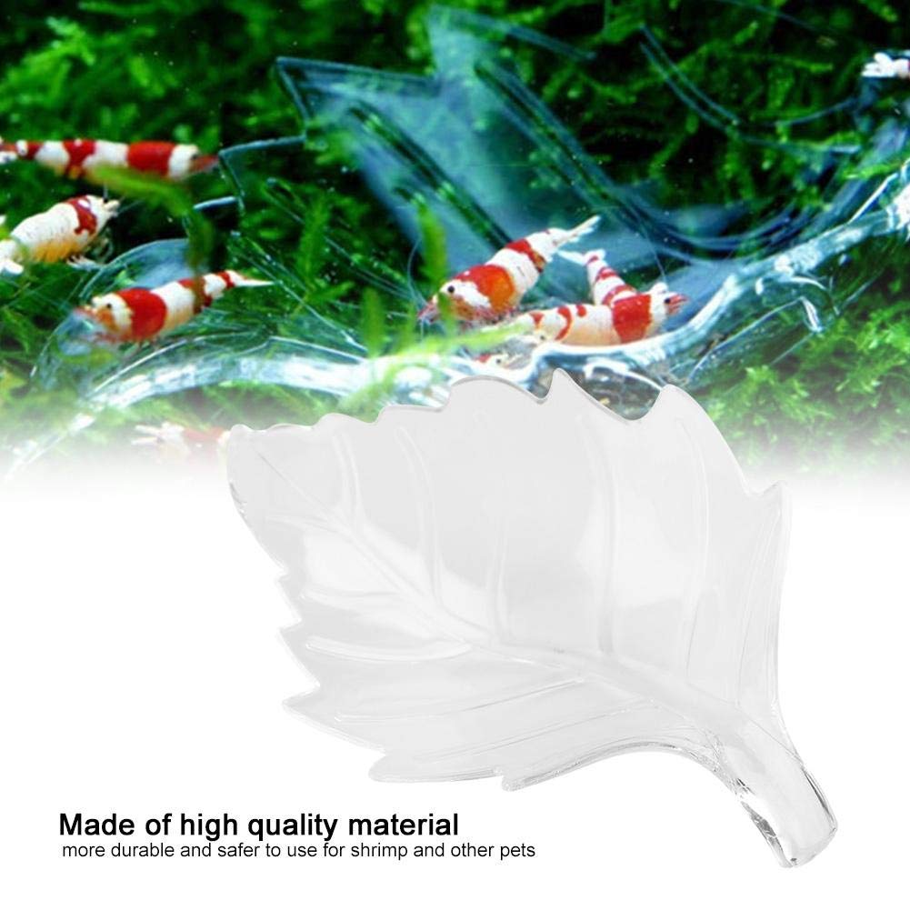 Pssopp Acrylic Aquarium Shrimp Feeding Dish Leaf Shaped Bowl Fish
